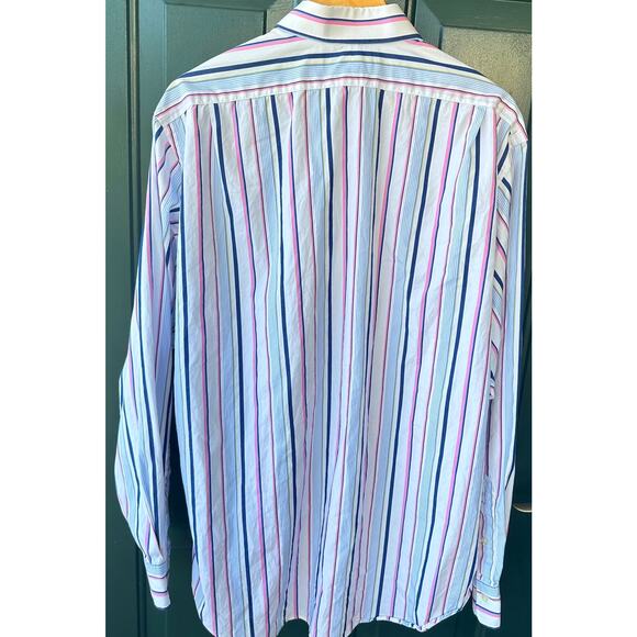 Polo Ralph Lauren Regent Fit Striped Shirt XL 17.5 Cotton Classic Preppy Office - Picture 5 of 8